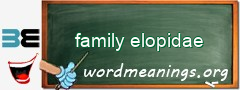 WordMeaning blackboard for family elopidae